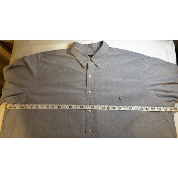 Ralph Lauren Knit Oxford Shirt Men's 2XB Big & Tall Gray Button Down Pony Logo - Picture 7 of 12